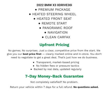 2022 BMW X3 xDrive30i