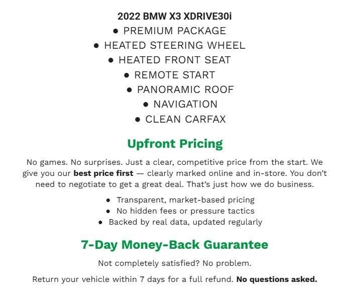 2022 BMW X3 xDrive30i