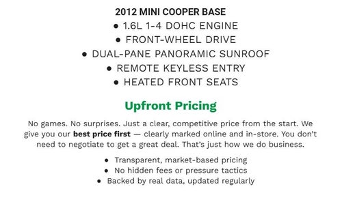 2012 MINI Cooper Base