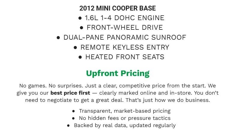 2012 MINI Cooper Base