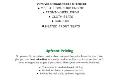 2024 Volkswagen Golf GTI 2.0T 380 SE Manual