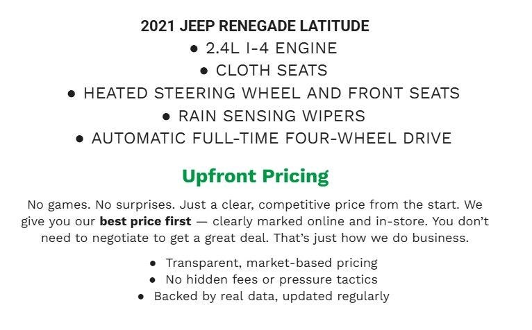 2021 Jeep Renegade Latitude