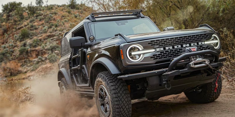 2024 Ford Bronco Driving On Dirt Road