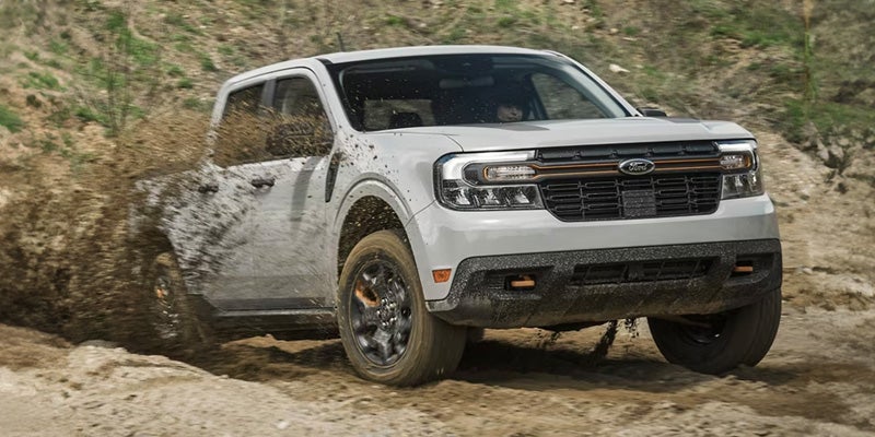 2024 Ford Maverick driving on rocky road